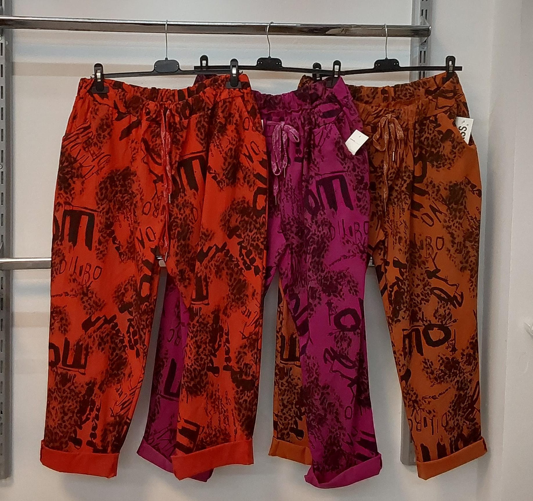 Hose Jogpant Print Muster Stretch Made Italy La Bass Gr 48,50 kl. 52 