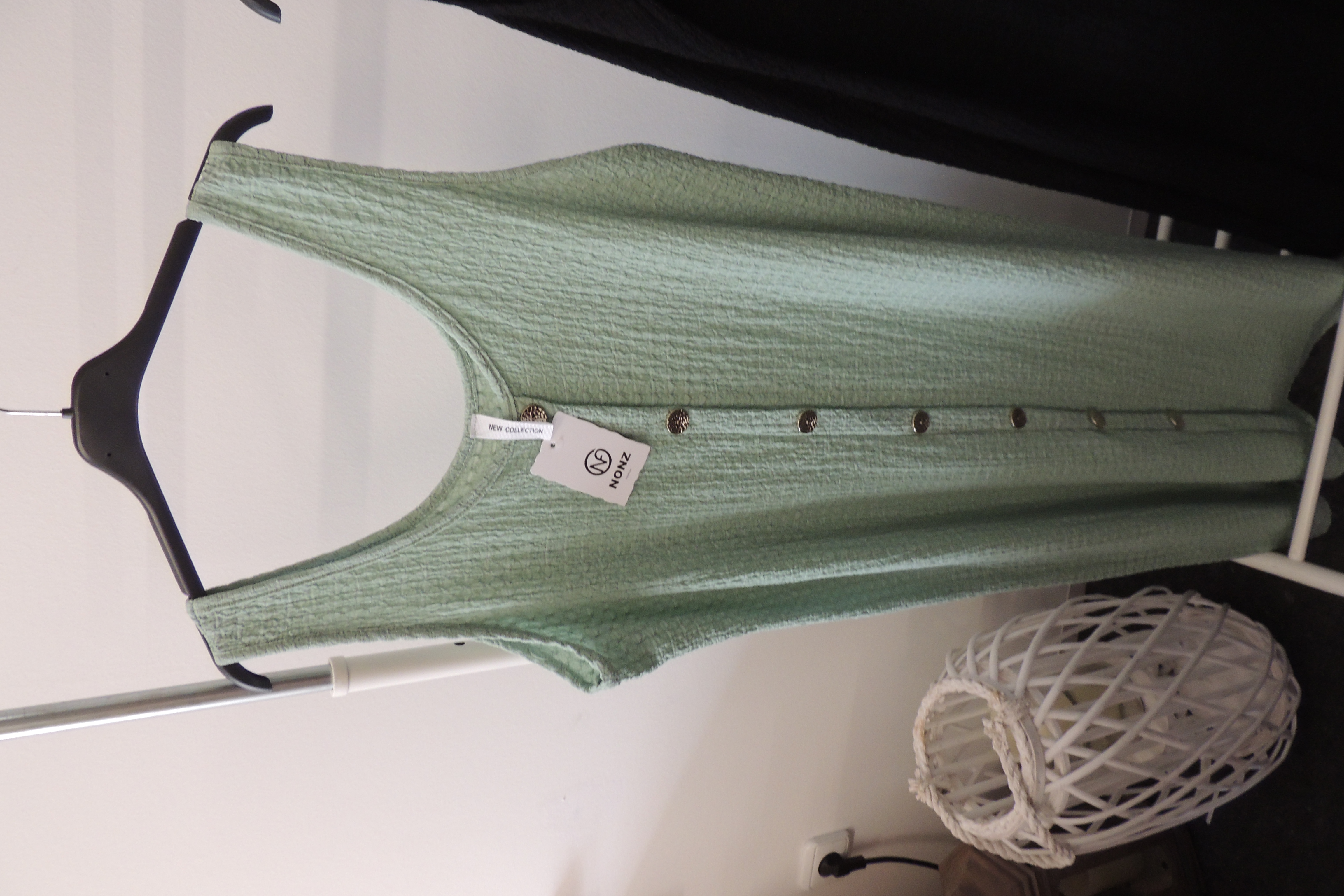 Kleid Sommerkleid Hängerchen Shirt Waffeloptik Knopfleiste Made in Italy 42,44,46