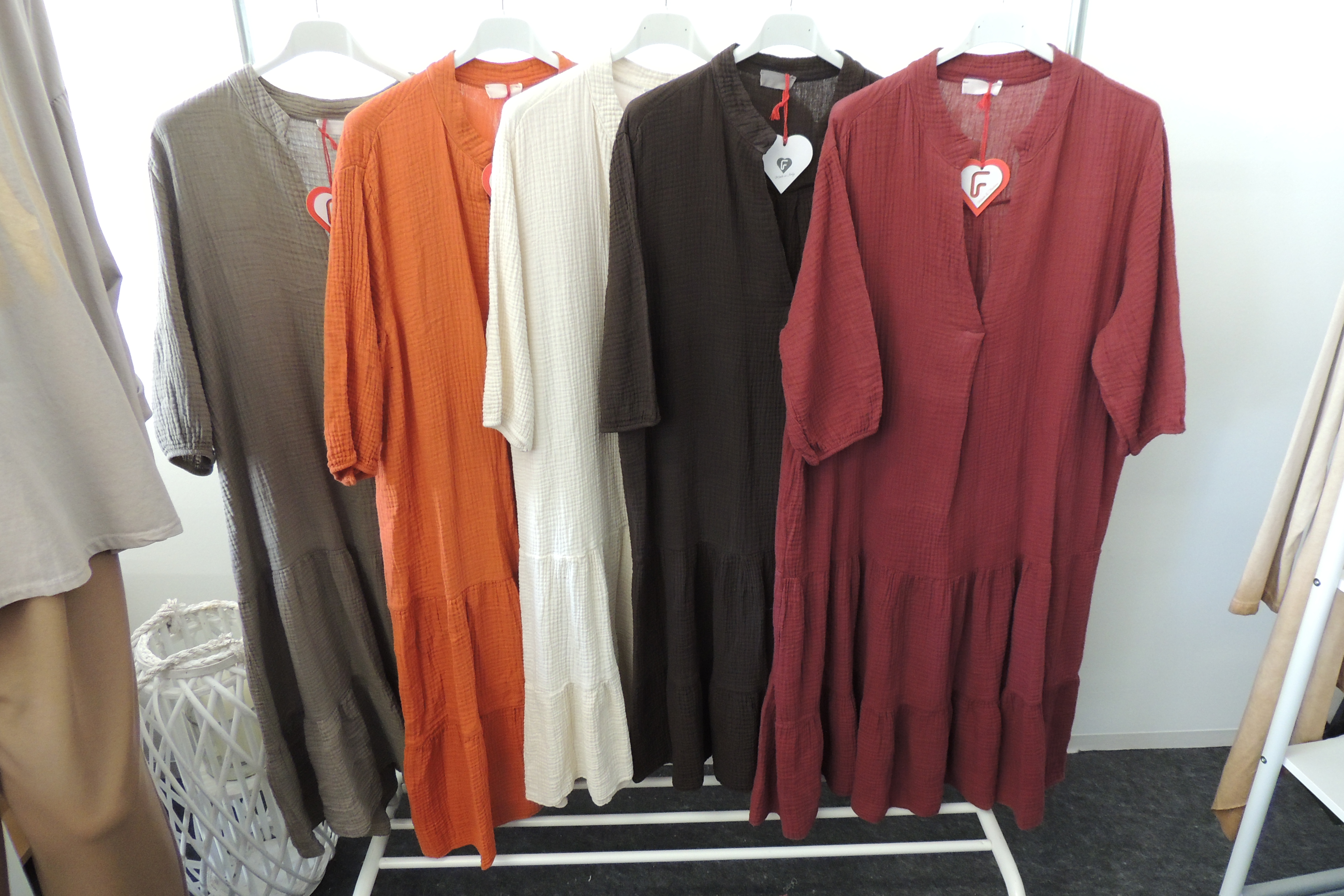 Kleid Sommerkleid Hängerchen Shirt Tunika Musselin Made Italy 42,44,46