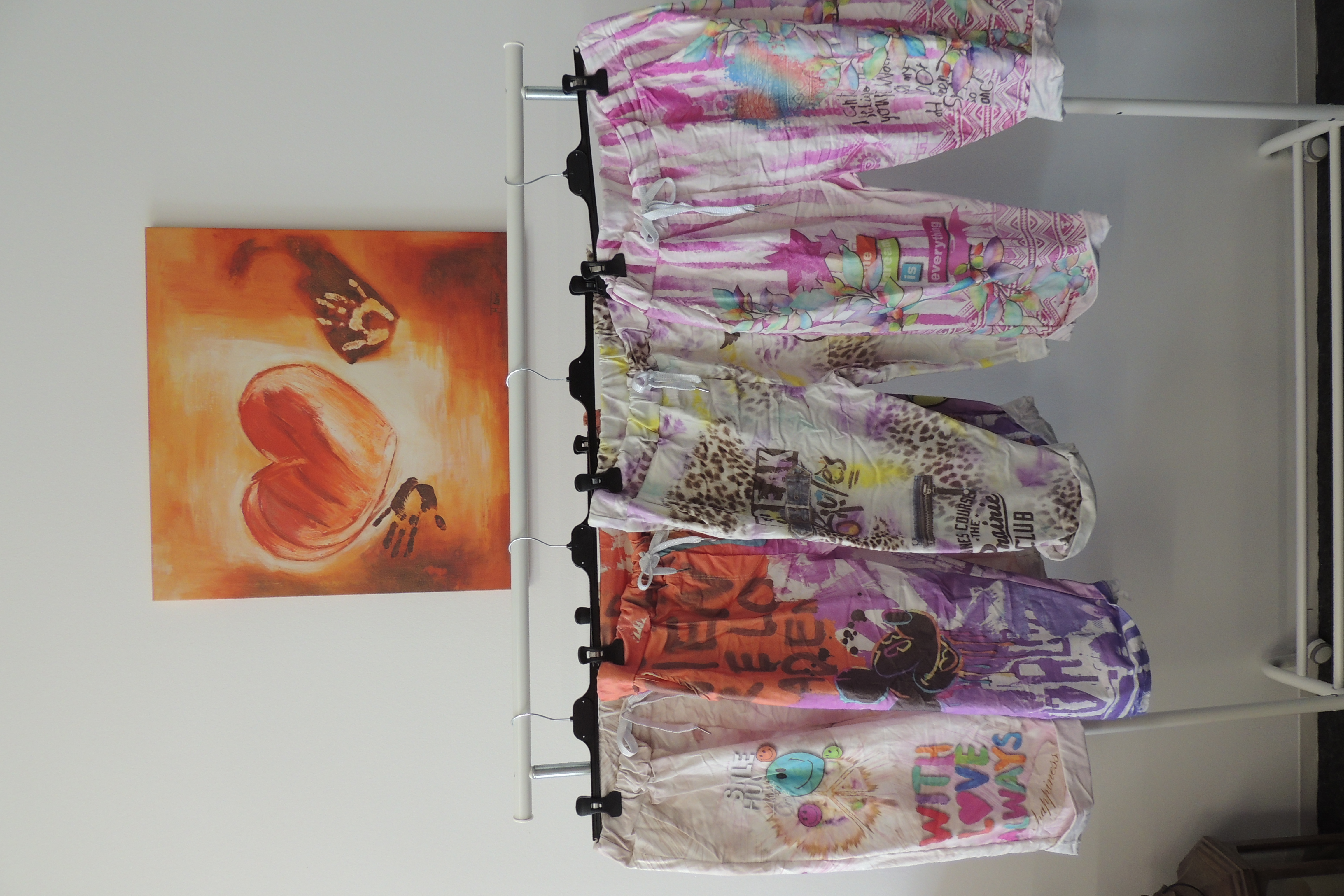 Hose Jogpant Print Muster Stretch Capri 3/4 Made in Italy La Bass Gr 46,48,50