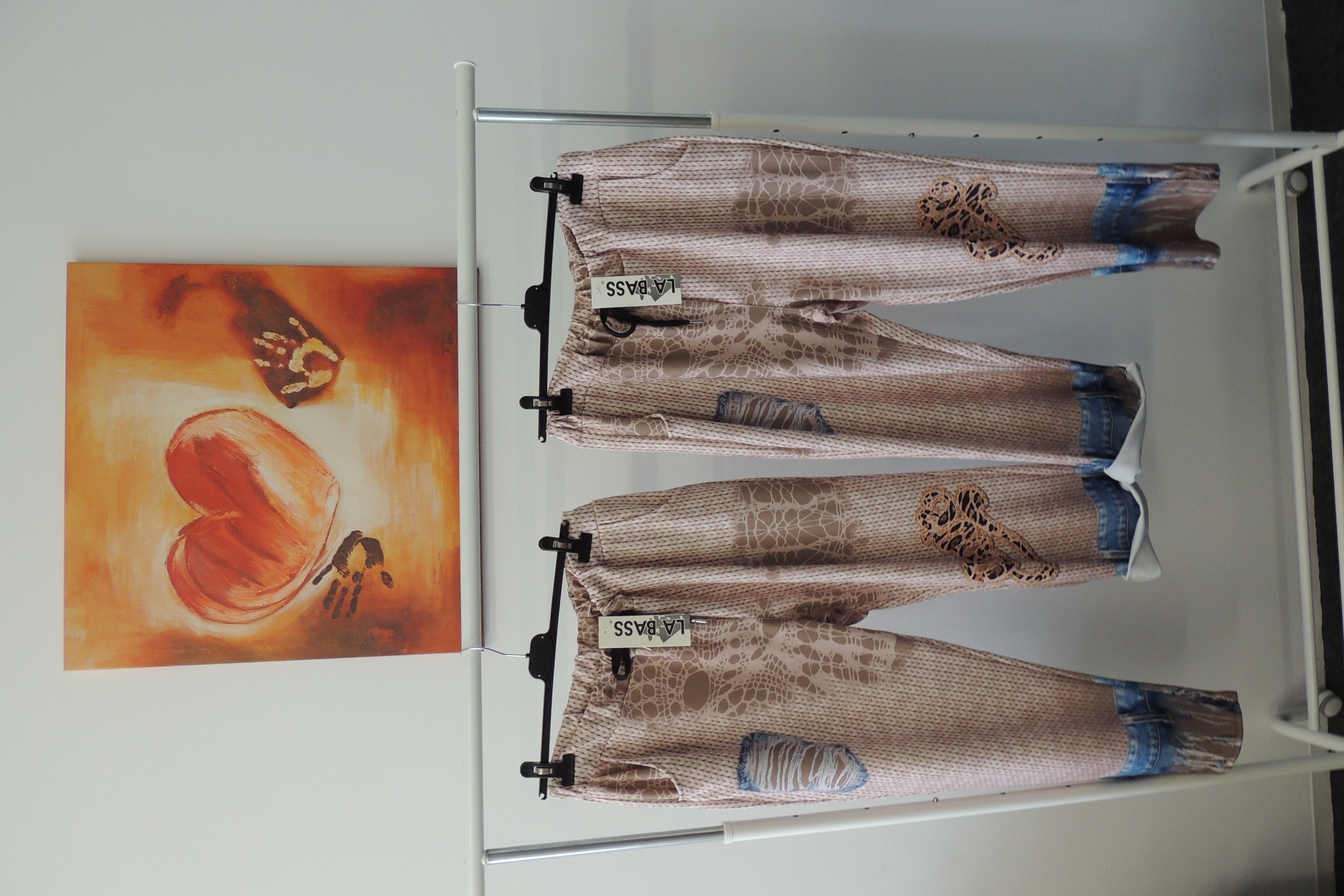 Neu Hose Jogpant Print Muster Jeans Stretch Made Italy La Bass Gr 44,46,48