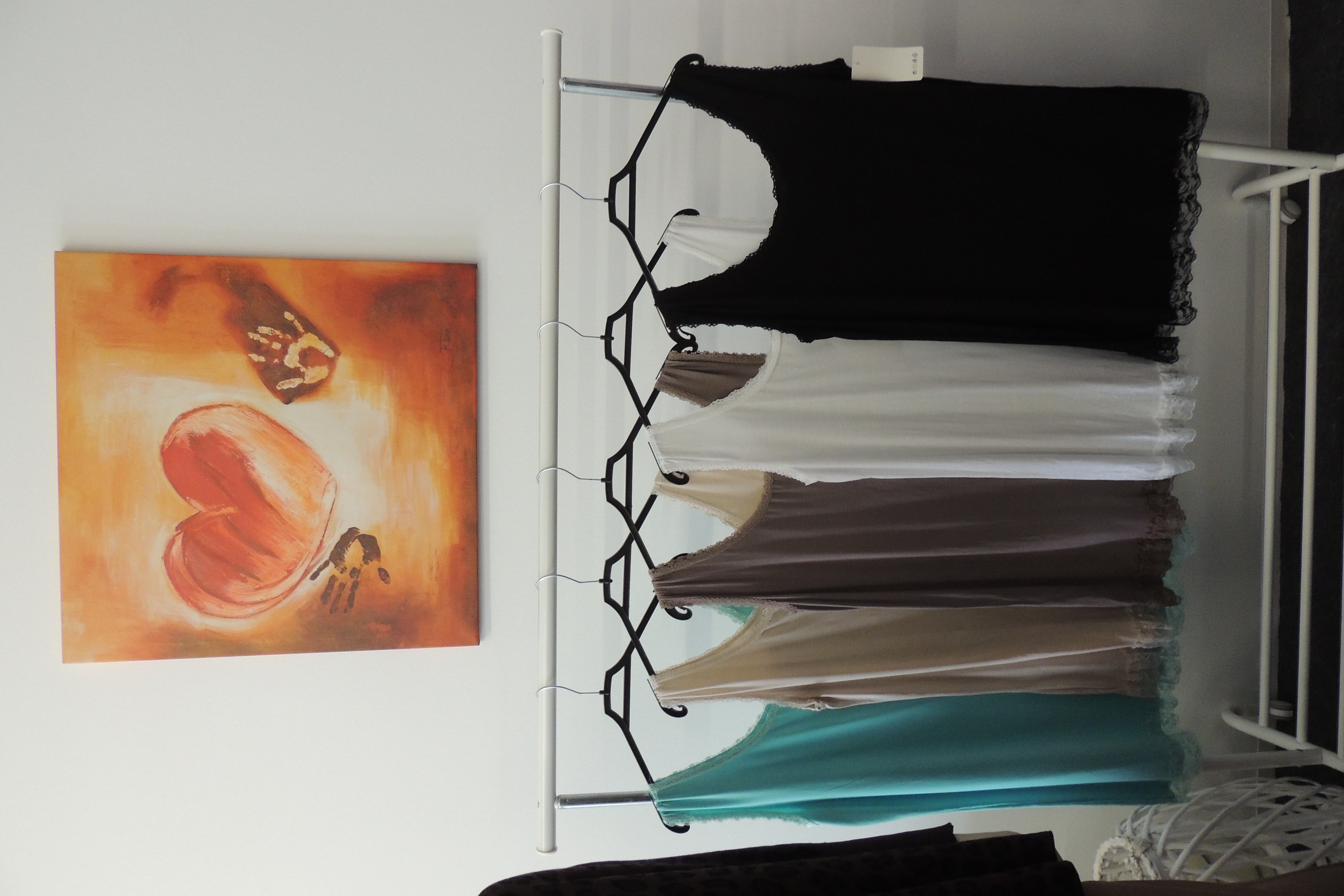 Untertop Netz Shirt Hängerchen Spitze dehnbar Made Italy Gr42,44,46,k48