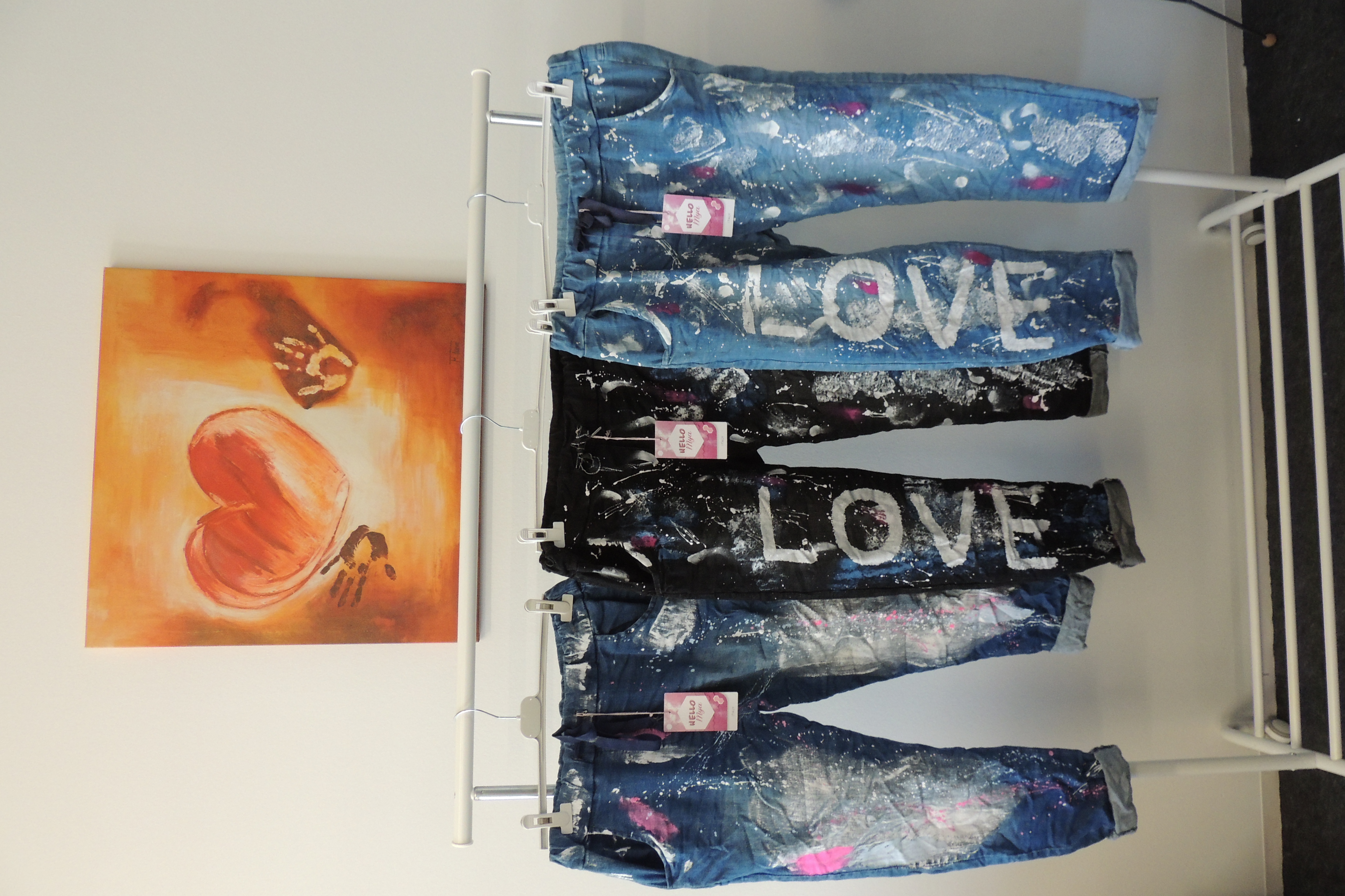 Hose Jogpant Print Love Jeans Muster Stretch Made Italy Gr 44,46,48