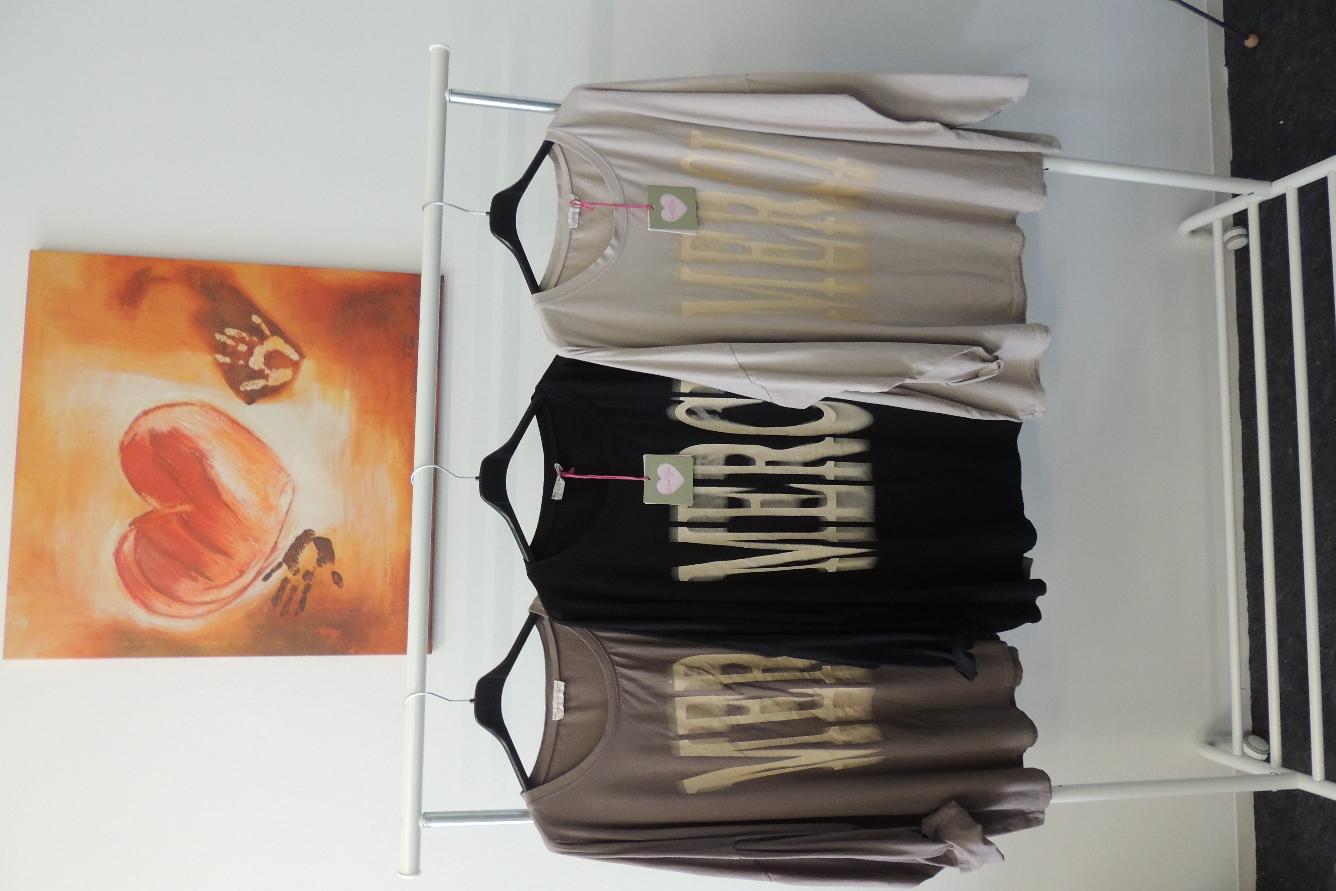 Shirt Tunika Hängerchen Spruch  Merci Made Italy 46,48,50