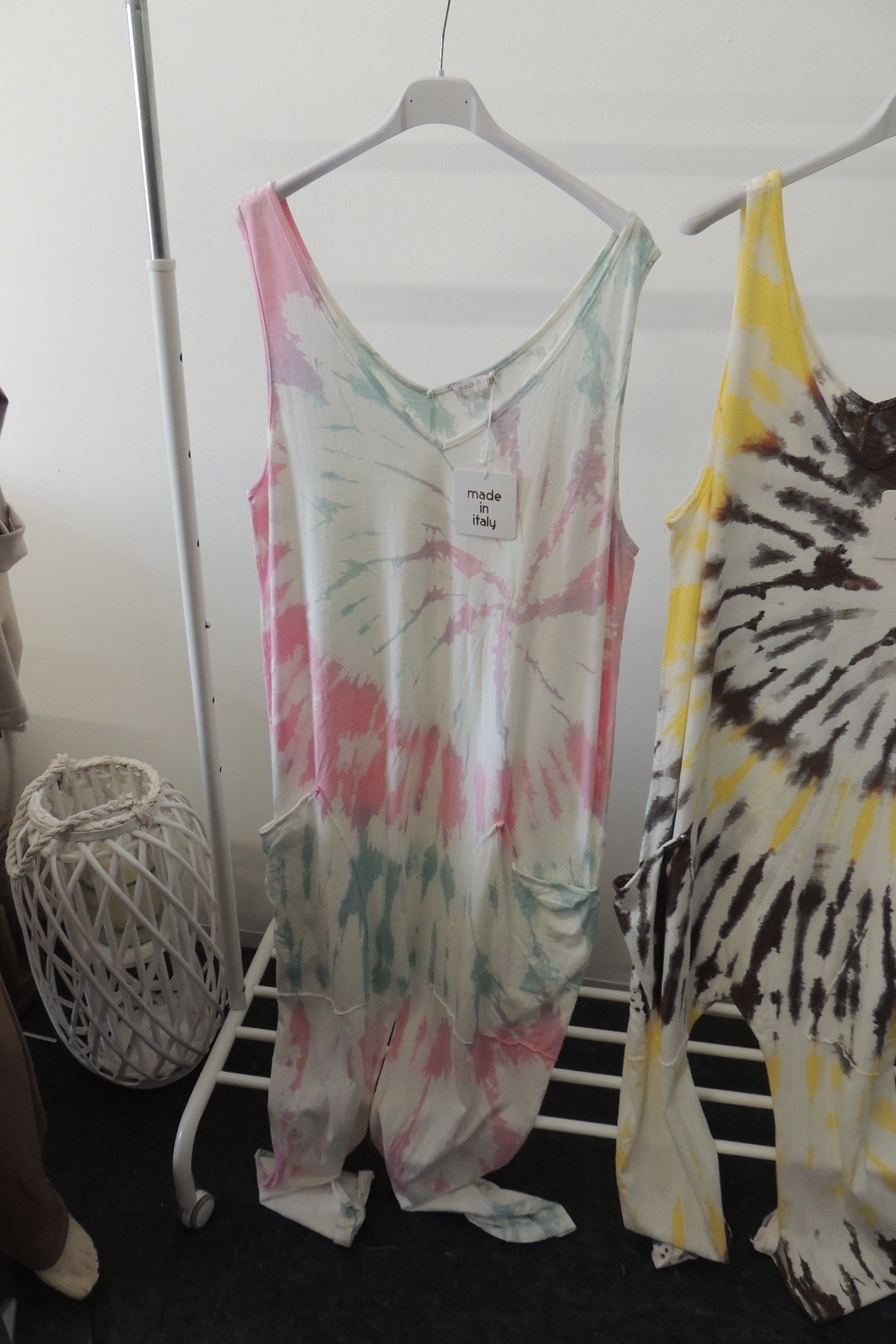 Jumpsuit Overall Latzhose T-Shirt Hose Hängerchen Batik Made in Italy 42,44,46