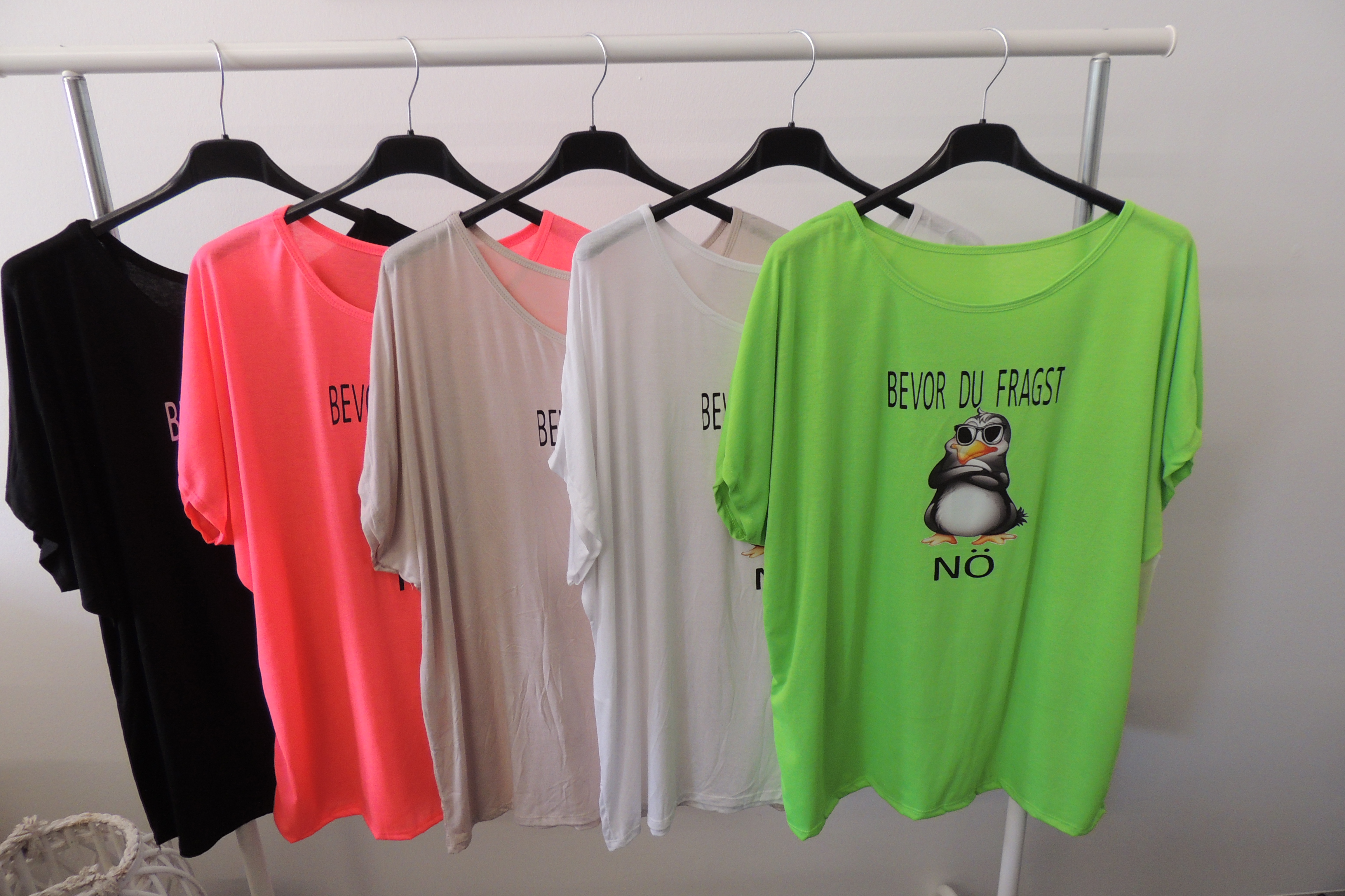 T-Shirt Tunika Hängerchen Made in Italy Bevor Du fragst Nö Spruch 44,46,48