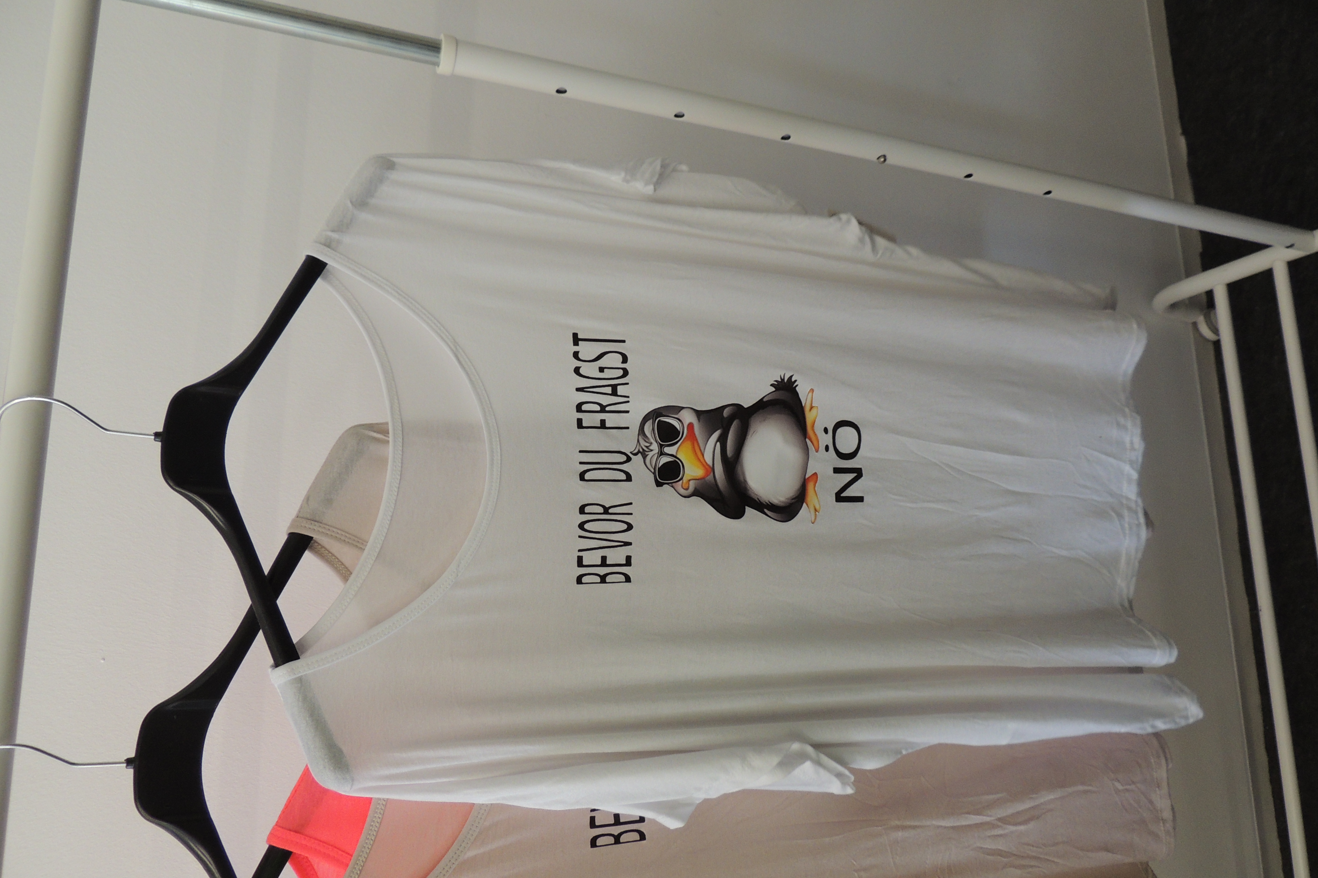 T-Shirt Tunika Hängerchen Made in Italy Bevor Du fragst Nö Spruch 44,46,48
