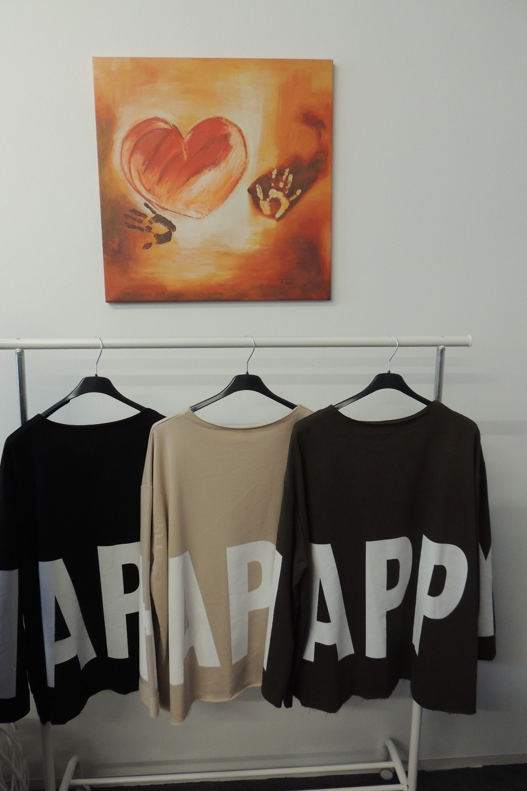 Pullover Shirt Hängerchen Sweat Spruch Happy Made Italy Gr. 44,46,48