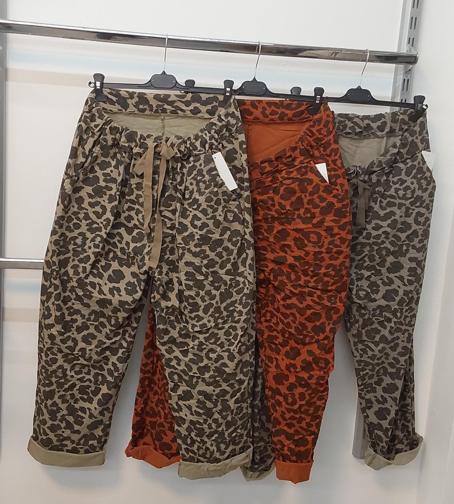 Jogpant Print Leo Muster Stretch Made Italy La Bass Gr 48,50 kl. 52