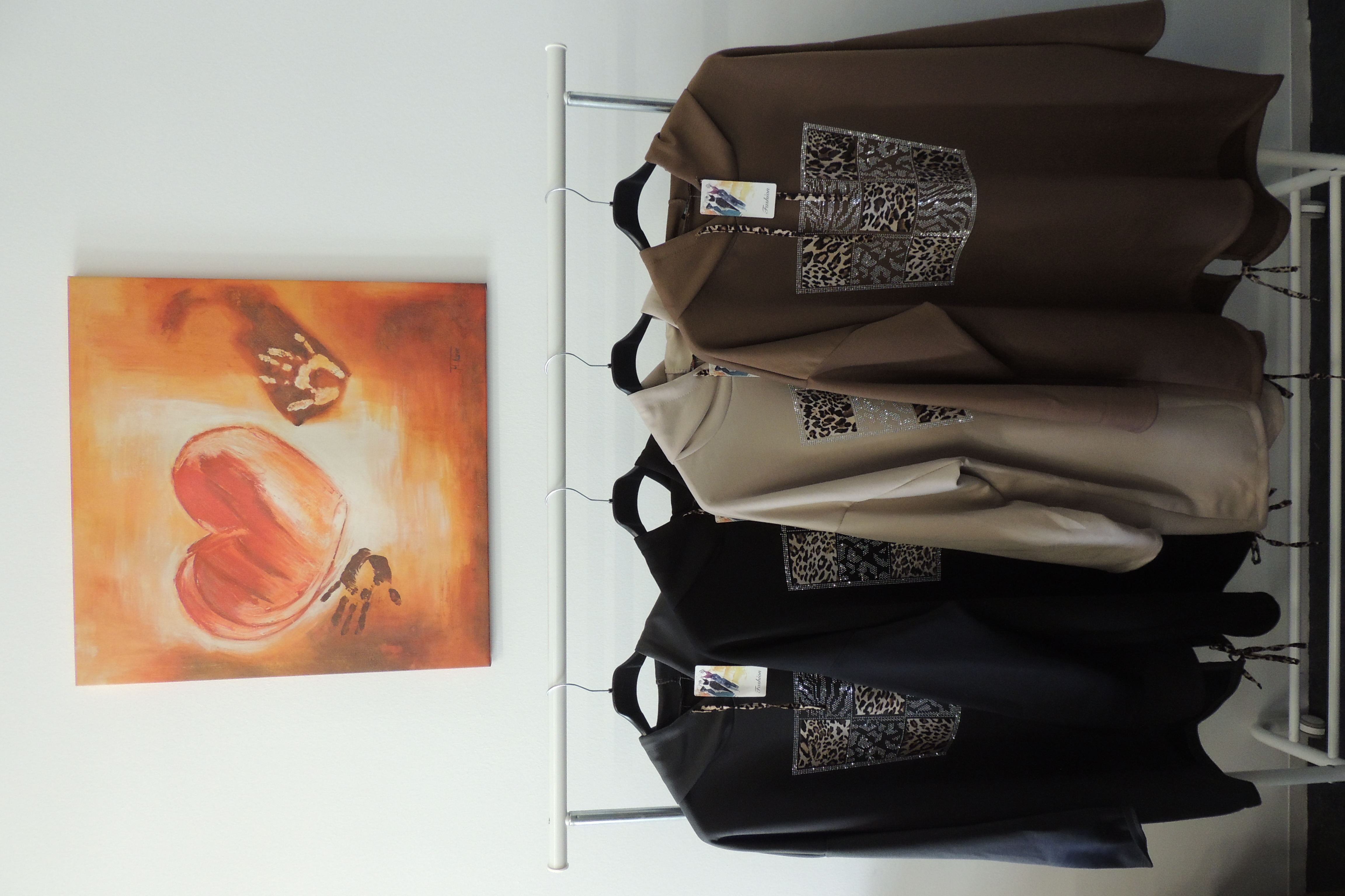 Hoodie Shirt Hängerchen Butterstoff Soft Leo Glitzer Made Italy 46,48,50