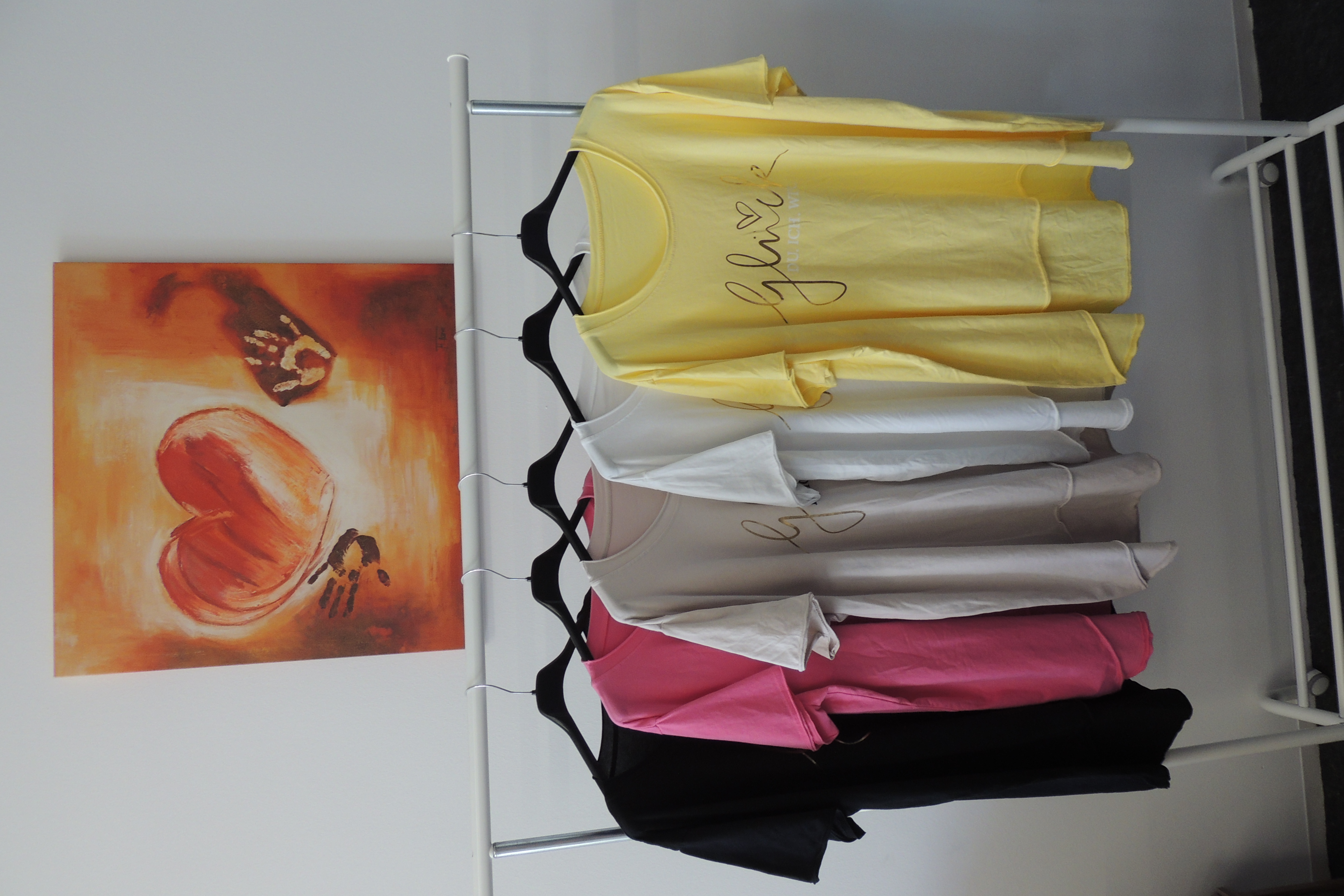 T-Shirt Tunika Hängerchen Made in Italy Glück Du Ich Wir Spruch 46,48,50