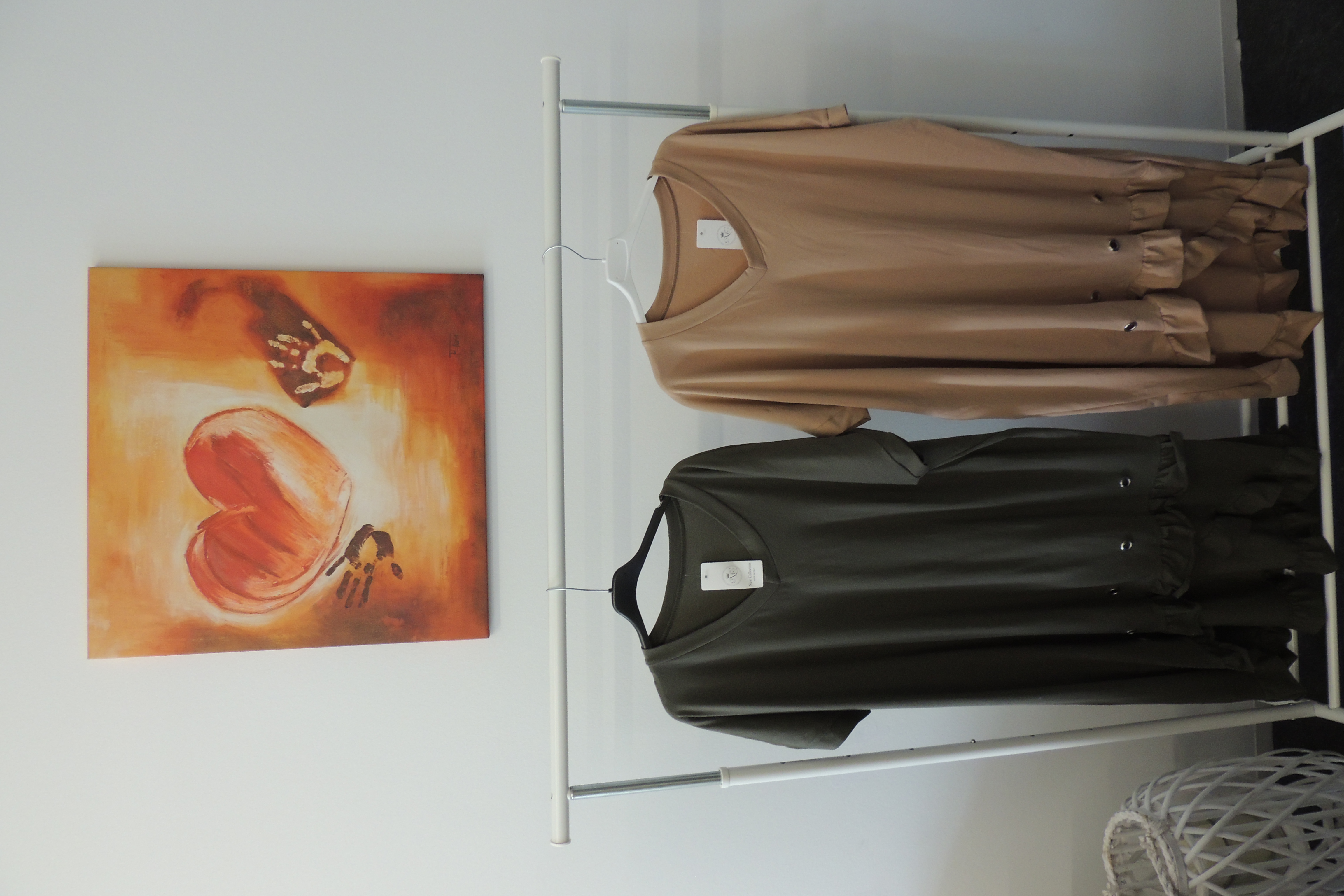 Kleid Sommerkleid Hängerchen Shirt Tunika Öse Asymetr Made Italy 46,48,50