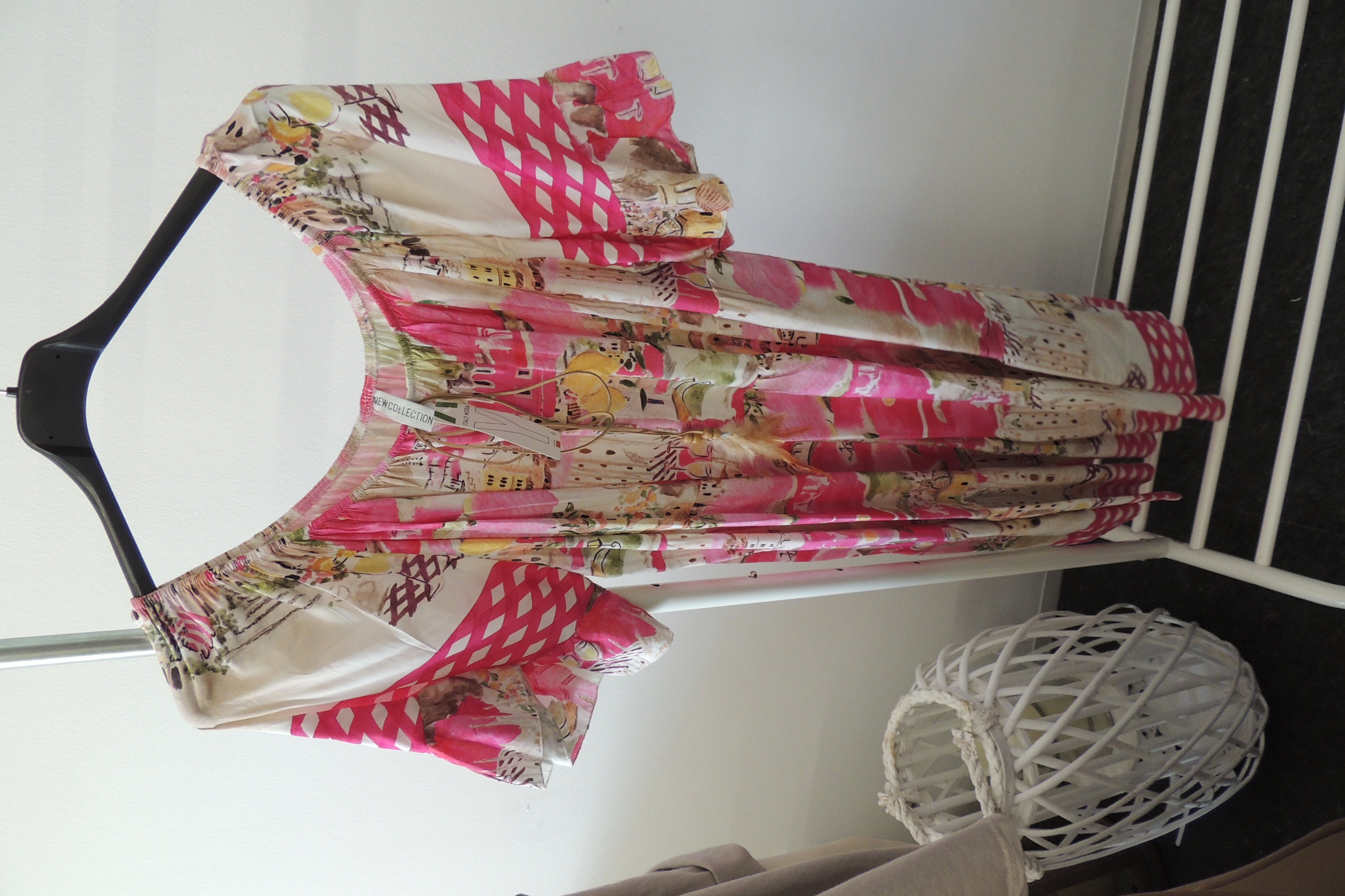 Kleid Sommerkleid Hängerchen Shirt Tunika Muster Carmen Made Italy46,48,50