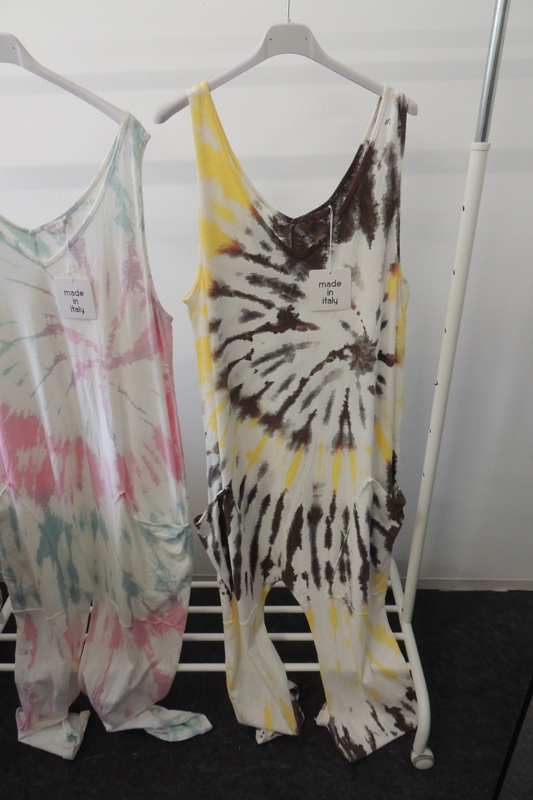 Jumpsuit Overall Latzhose T-Shirt Hose Hängerchen Batik Made in Italy 42,44,46