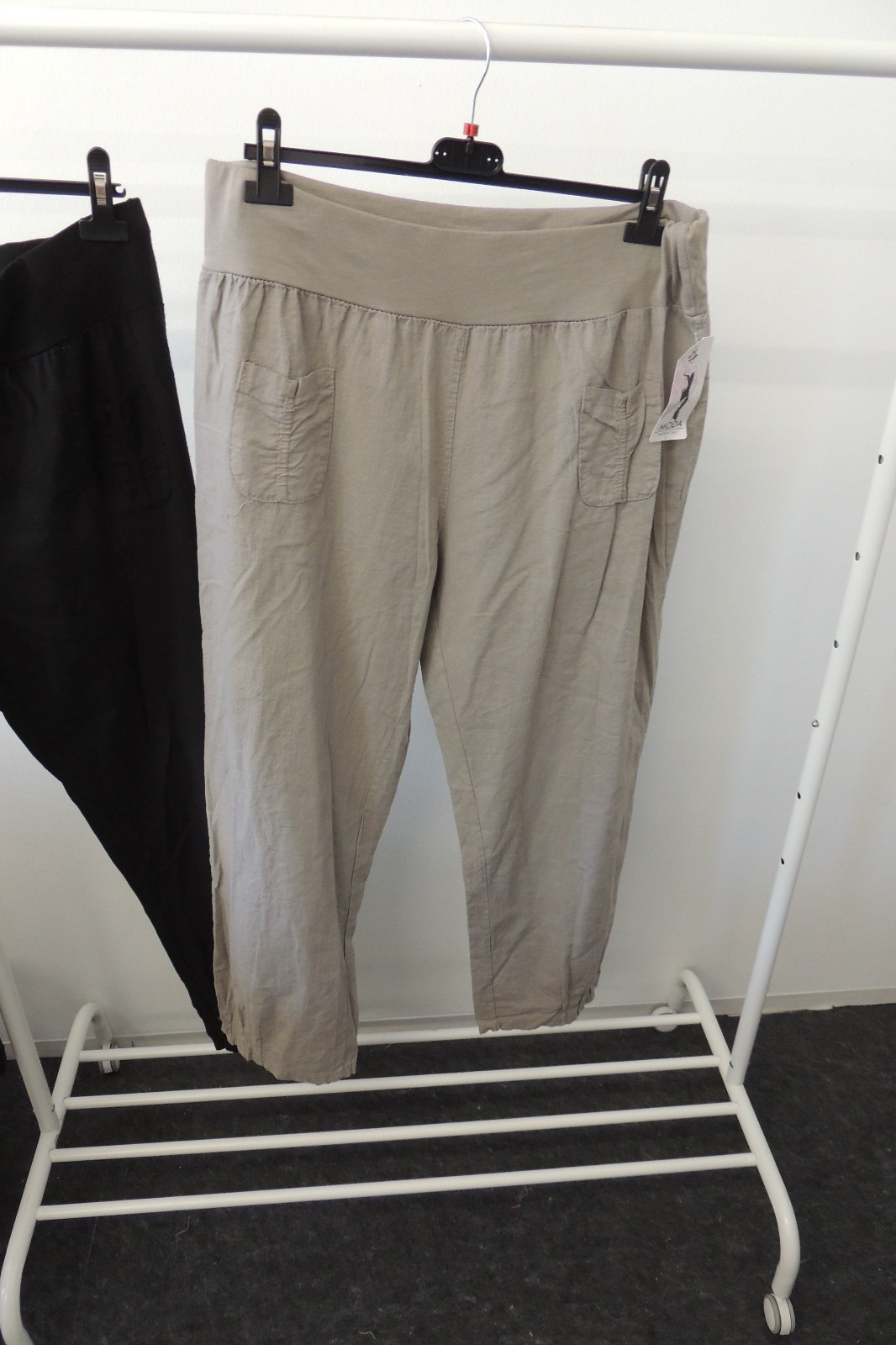Hose Jogpant Schlupfhose Uni Leinen Made Italy Gr. 46,48