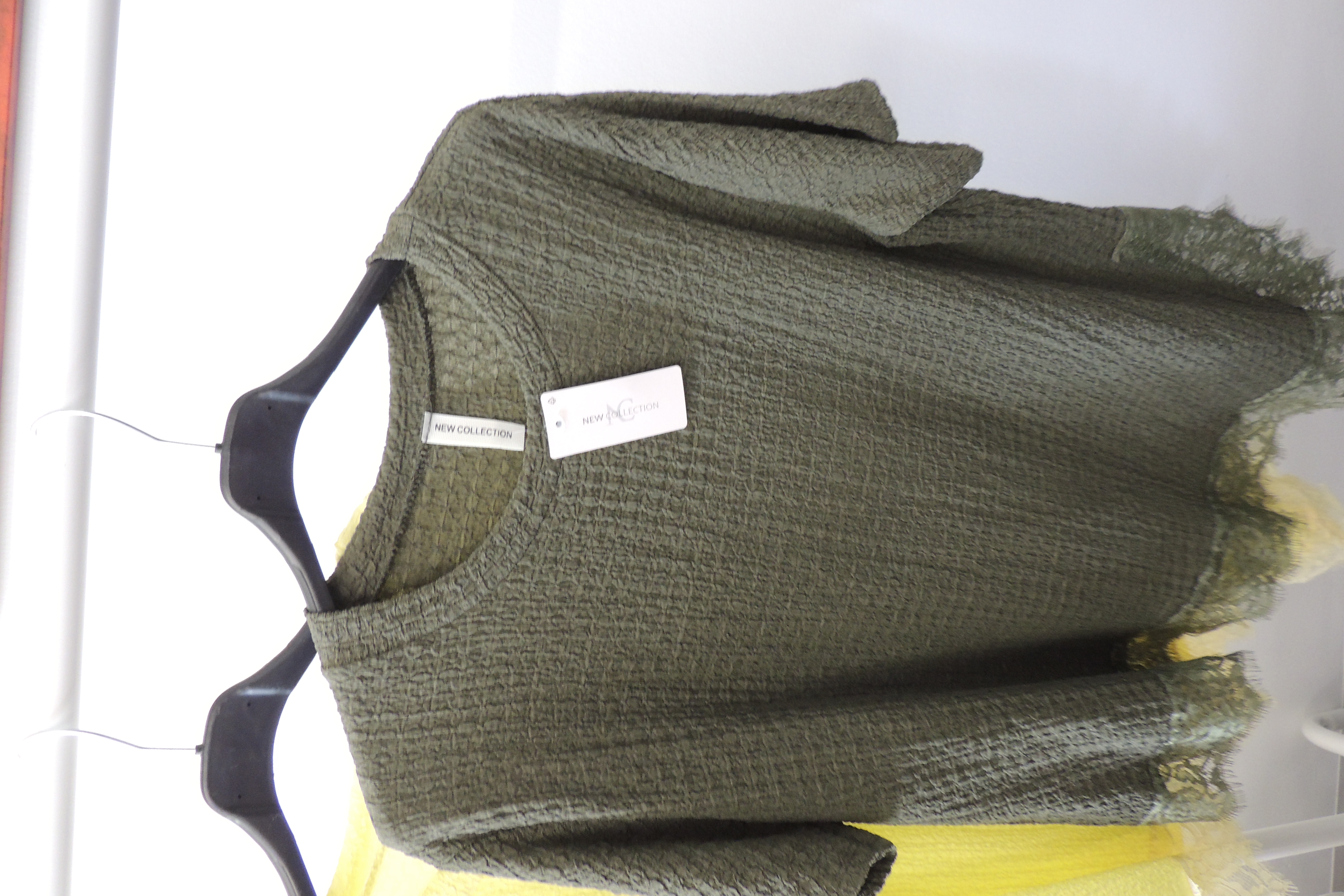 T-Shirt Hängerchen Tunika Waffeloptik Asymetrisch Spitze Made in Italy 44,46,48