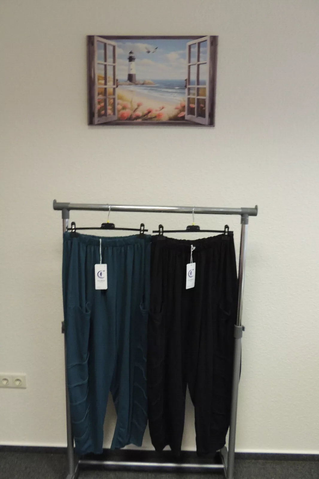 Hose Jogpant Zipfel Moonshine Lochi Sweat Lagenlook Made Italy Gr.44,46,48