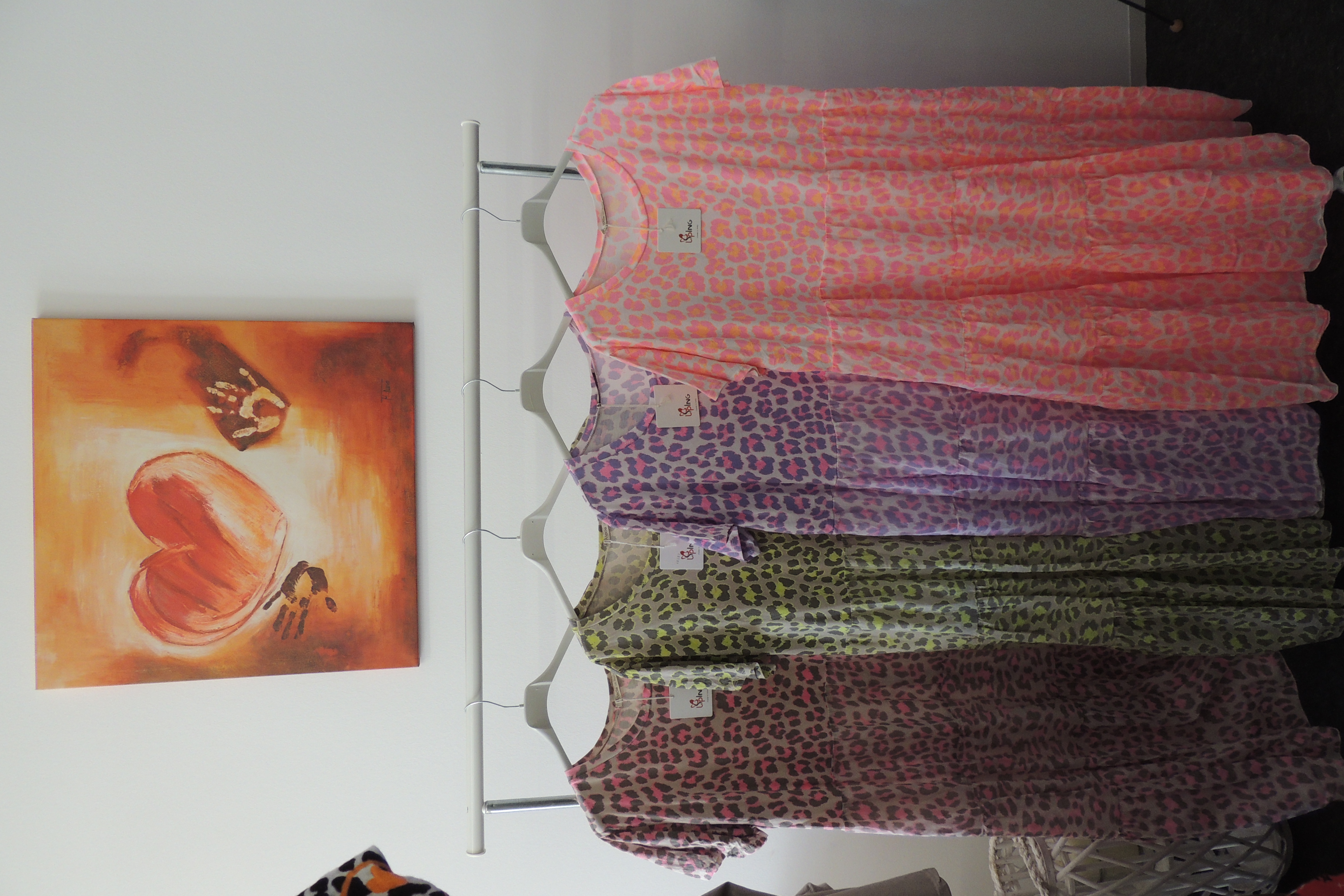 Kleid Sommerkleid Hängerchen Shirt Tunika Leo Unterrock Made in Italy44,46,kl48