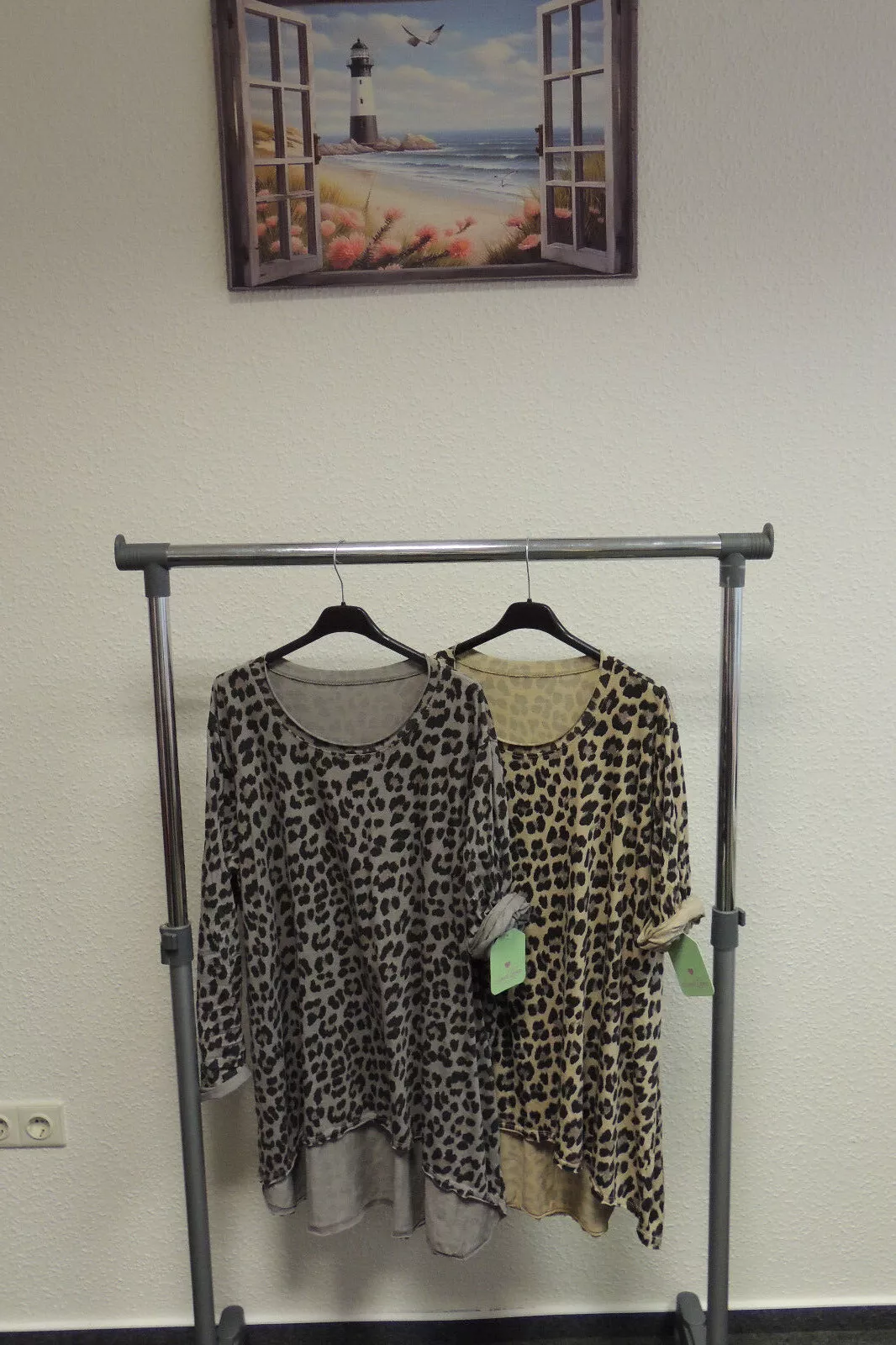 Shirt Tunika Hängerchen Leo Sweetlover Made Italy Ausschnitt rund 46,48,50